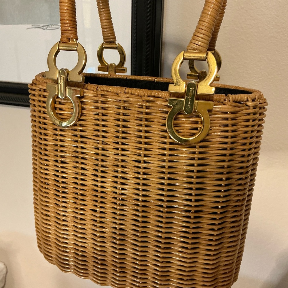 Salvatore Ferragamo Gancini Woven Handbag - Picture 2 of 6